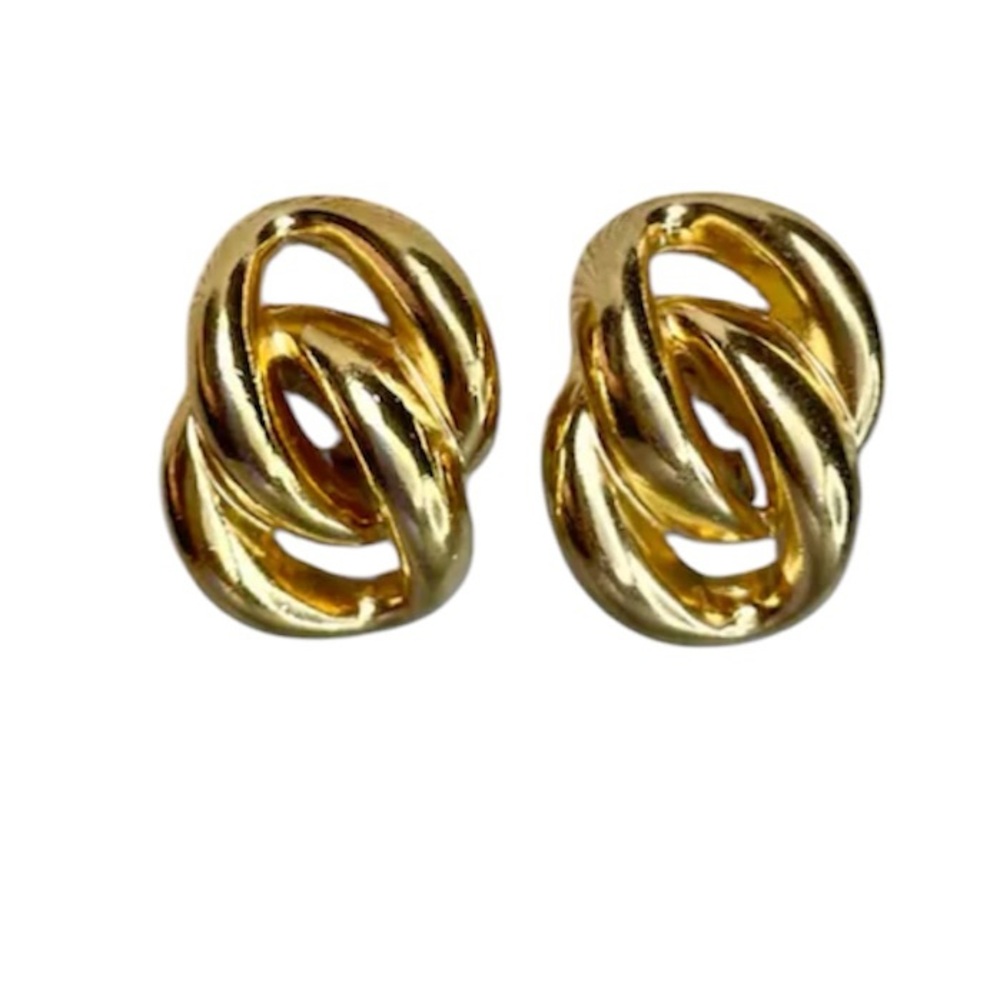 VINCE CAMUTO Gold Tone Twisted Chain Chunky Earrings